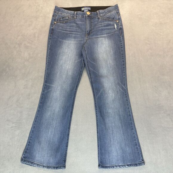 Democracy Womens Jeans Size 12P Petite Ab-Solution Bootcut Blue Stretch Denim - Picture 1 of 7